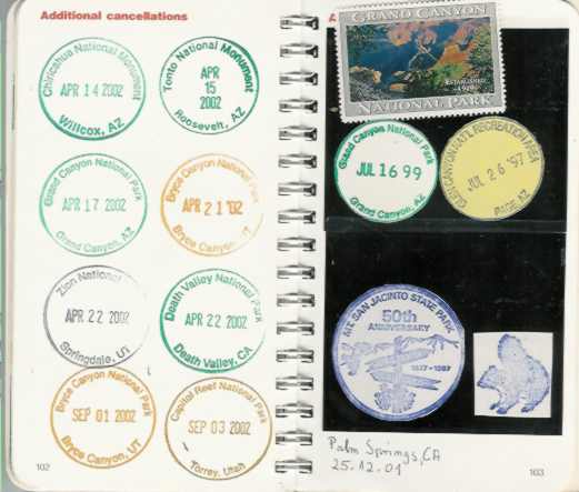 Anitas Nationalpass mit einer Vielzahl von Stempeln,