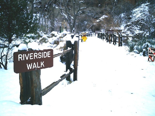 In etwa ein Kilometer Entfernung beginnt der Walk durch den Virgin River...im Sommer!