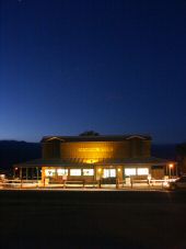 Der Generalstore von Stovepipe Wells im Sonnenuntergang
