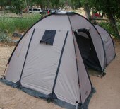 ANKLICKEN: Unser neues Zelt bei Tag...