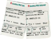 Die Tickets fr den Zubringer-Flug Las Vegas -Los Angeles