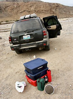 Letztmaliges Beladen mit unserem Camping-Equipment