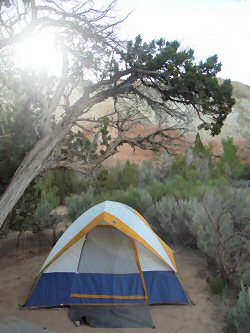 Die Campsite mit Morgensonne