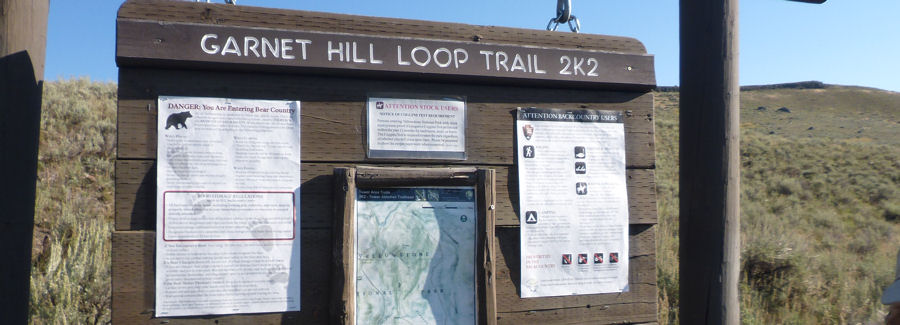 Garnet Hill Trailhead Schild