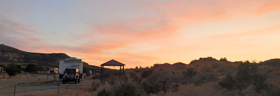 Coral Pink Sand Dunes Campsite Abreise Sonnenaufgang