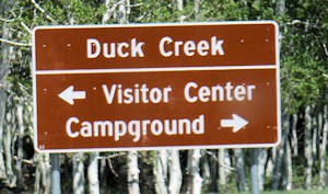 Tag15_Fahrt zum TE-AH Campground, Duck Creek, Schild