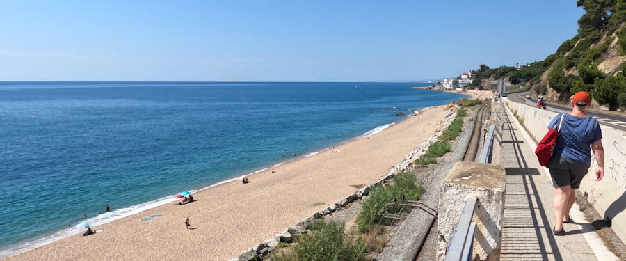 Sant Pol de Mar, Strand, Lagun, Rckweg