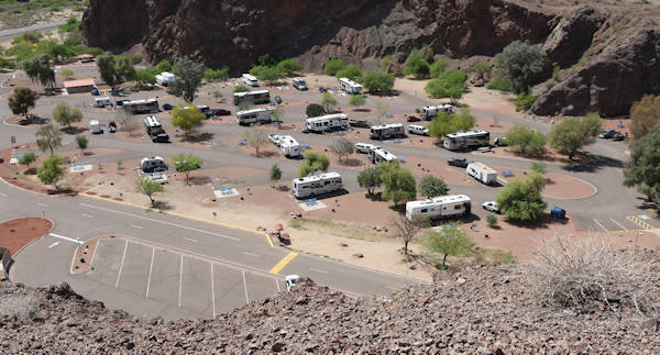 2025-04-01 River Island - Wedge Hill Trail - Campground von oben