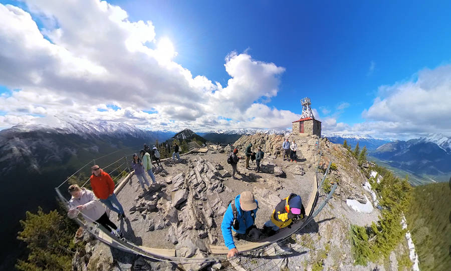 Banff, Gondola, Bergstation, Wetterstation, Panorama
