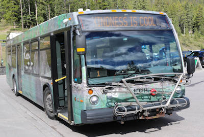 Banff, Gondola, Bus bei der Ankunft