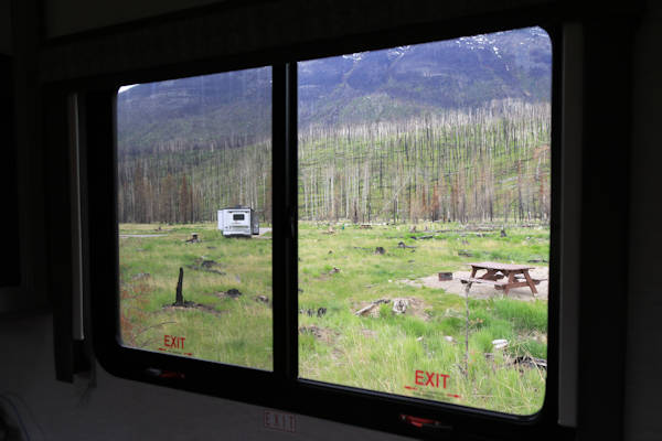 Jasper Campground_Blick aus Wohnmobil auf Nachbar-Site