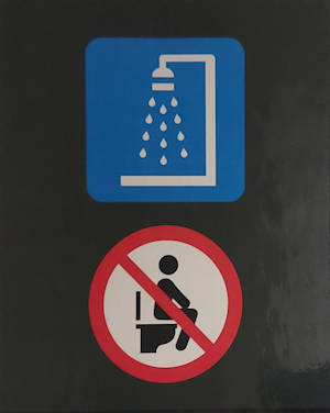 Jasper, Campground, Schild in der Dusche