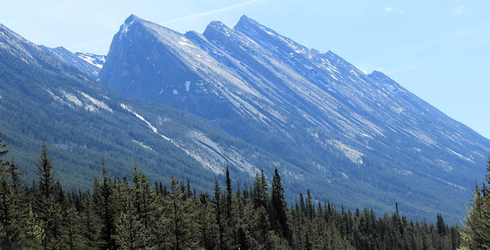 Jasper, Fahrt nach Icefields, Faltengebirge