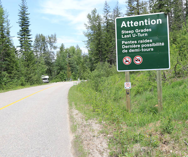 Mt Revelstoke NP, Schild zur Umkehr