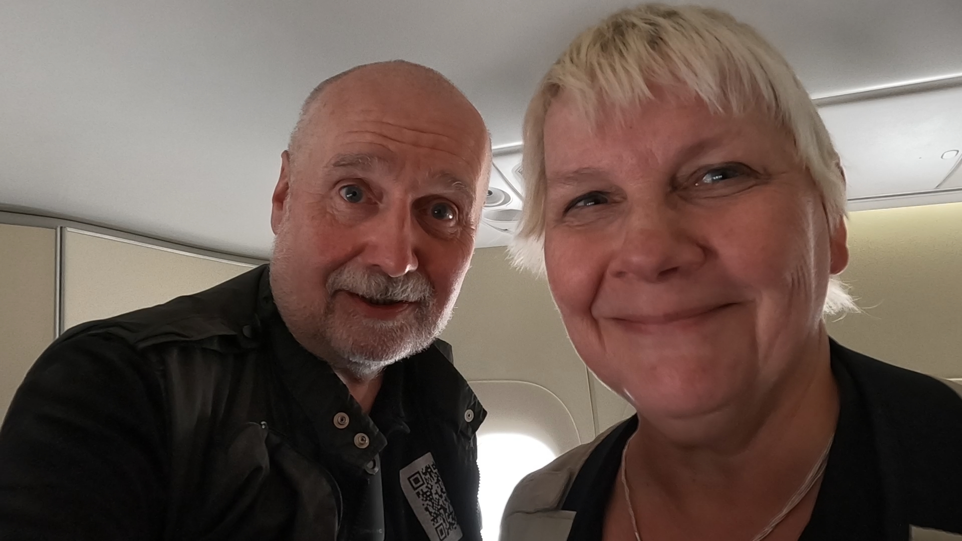 Anita und Hartmuth auf dem Rckflug von Las Vegas nach Frankfurt